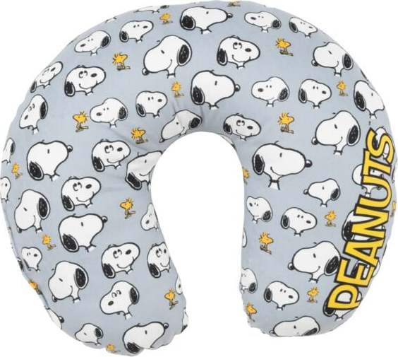 Peanuts Snoopy & Woodstock polštár za krk šedá/bílá - Merchstore.cz Peanuts Snoopy & Woodstock polštár za krk šedá/bílá - Merchstore.cz