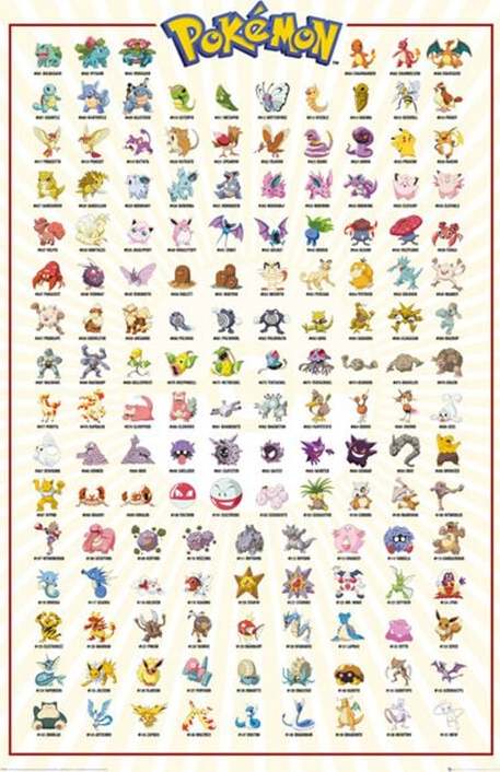 Pokémon Kanto 151 plakát vícebarevný - Merchstore.cz