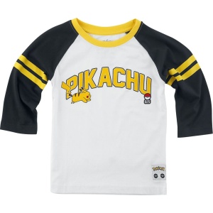 Pokémon Kids - Pikachu 025 detské tricko - dlouhý rukáv cerná/bílá - Merchstore.cz