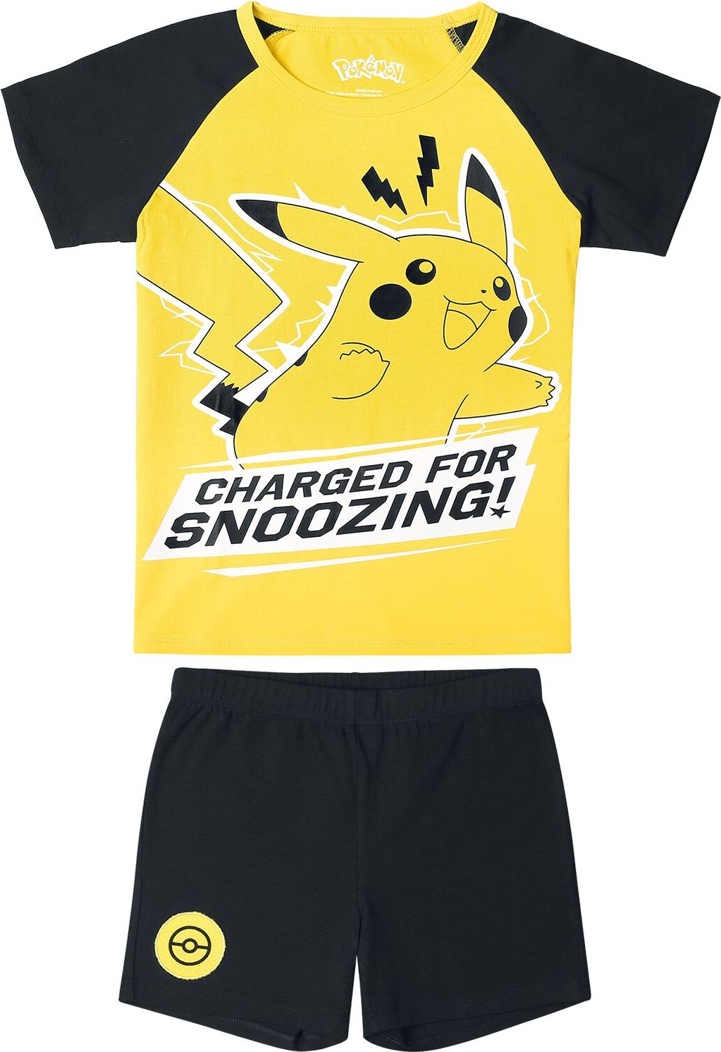 Pokémon Kids - Pikachu - Charged For Snoozing! Dětská pyžama cerná/žlutá - Merchstore.cz Pokémon Kids - Pikachu - Charged For Snoozing! Dětská pyžama cerná/žlutá - Merchstore.cz