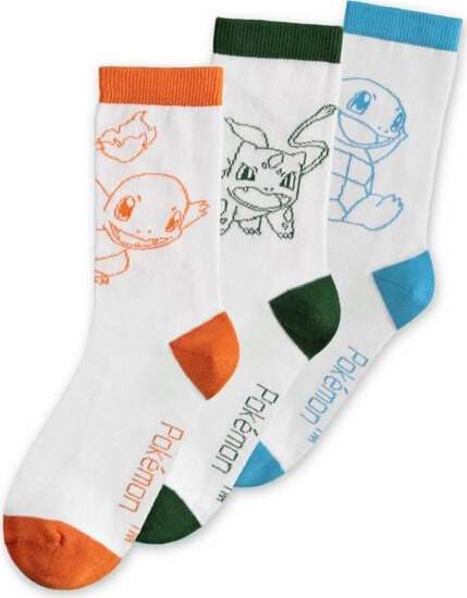 Pokémon Ponožky Charmander Bulbasaur Squirtle Ponožky vícebarevný - Merchstore.cz