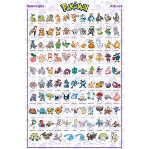 Pokémon Sinnoh-Region Pokémon (německá verze) plakát vícebarevný - Merchstore.cz