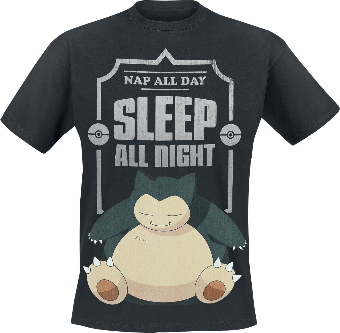 Pokémon Snorlax - Sleep All Night Tričko černá - Merchstore.cz