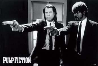 Pulp Fiction Guns plakát cerná/bílá - Merchstore.cz