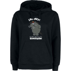 Pummeleinhorn Lass mich! Ich muss mich da jetzt reinsteigern! Dámská mikina s kapucí černá