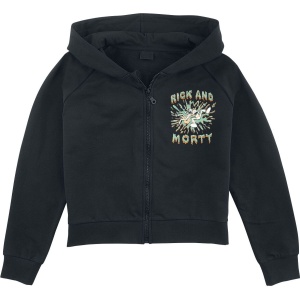 Rick And Morty Kids - Splash detská mikina s kapucí na zip černá