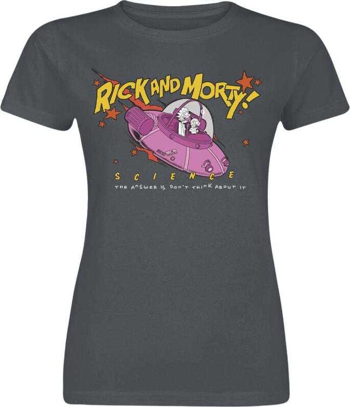 Rick And Morty Science Dámské tričko tmavě šedá - Merchstore.cz