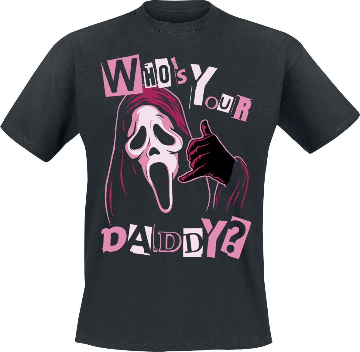 Scream (Film) Ghostface - Who`s Your Daddy? Tričko černá - Merchstore.cz Scream (Film) Ghostface - Who`s Your Daddy? Tričko černá - Merchstore.cz