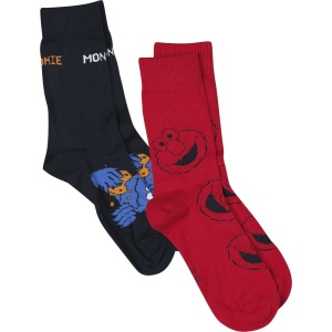 Sesame Street Cookie Monster and Elmo - sada 2 ks Ponožky vícebarevný - Merchstore.cz