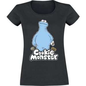 Sesame Street Cookie Monster Dámské tričko černá - Merchstore.cz