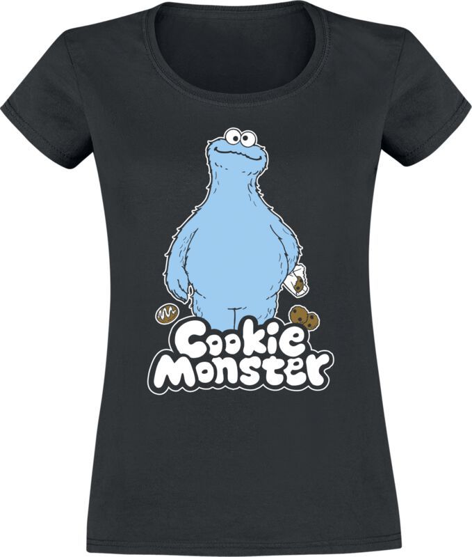 Sesame Street Cookie Monster Dámské tričko černá - Merchstore.cz