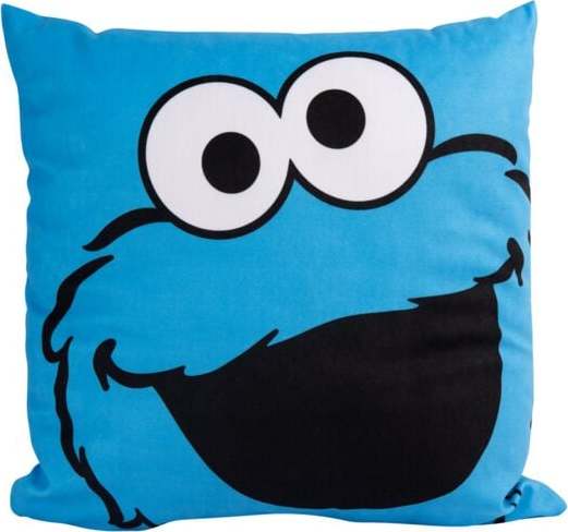 Sesame Street Cookie Monster dekorace polštár modrá/cerná - Merchstore.cz