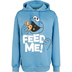 Sesame Street Cookie Monster - Feed Me! - Oversize Dámská mikina s kapucí modrá - Merchstore.cz