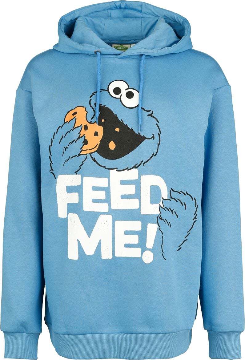 Sesame Street Cookie Monster - Feed Me! - Oversize Dámská mikina s kapucí modrá - Merchstore.cz