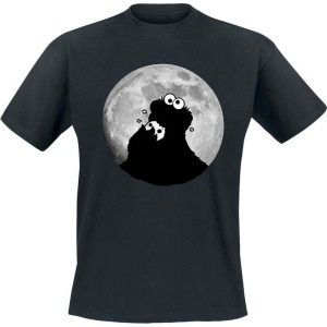 Sesame Street Cookie Monster - Moonlight Tričko černá - Merchstore.cz