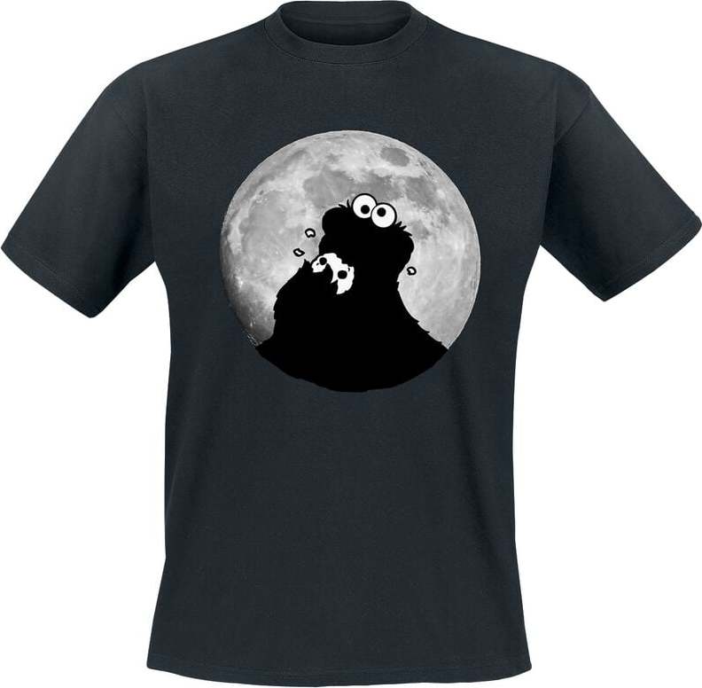 Sesame Street Cookie Monster - Moonlight Tričko černá - Merchstore.cz Sesame Street Cookie Monster - Moonlight Tričko černá - Merchstore.cz