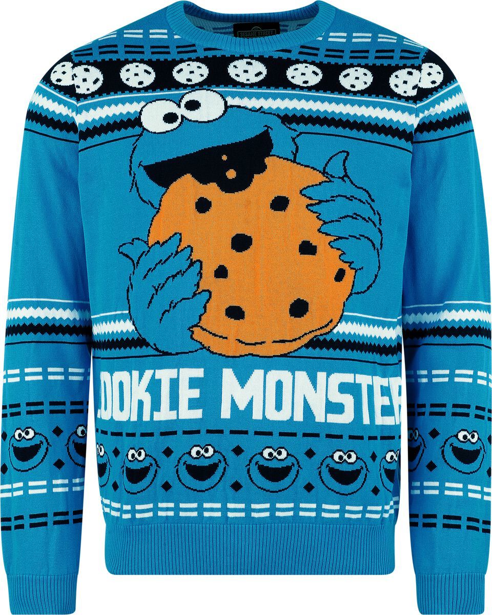 Sesame Street Cookie Monster Pletený svetr vícebarevný - Merchstore.cz