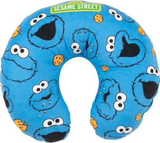 Sesame Street Cookie Monster polštár za krk modrá/cerná - Merchstore.cz