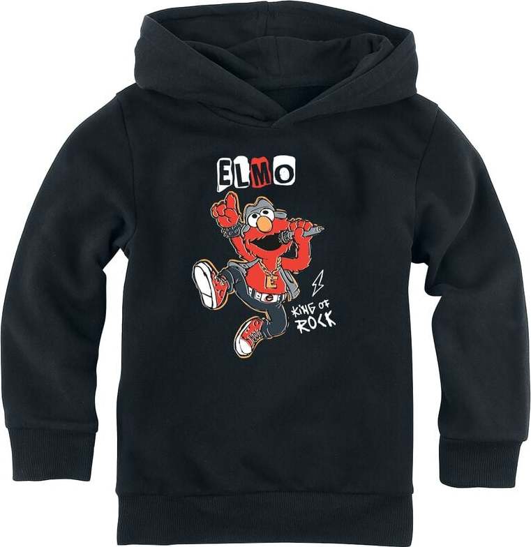 Sesame Street Elmo - King Of Rock detská mikina s kapucí černá - Merchstore.cz