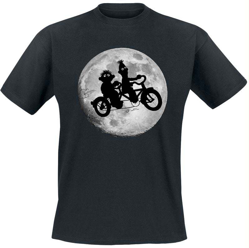 Sesame Street Ernie und Bert - Moonlight Bikers Tričko černá - Merchstore.cz