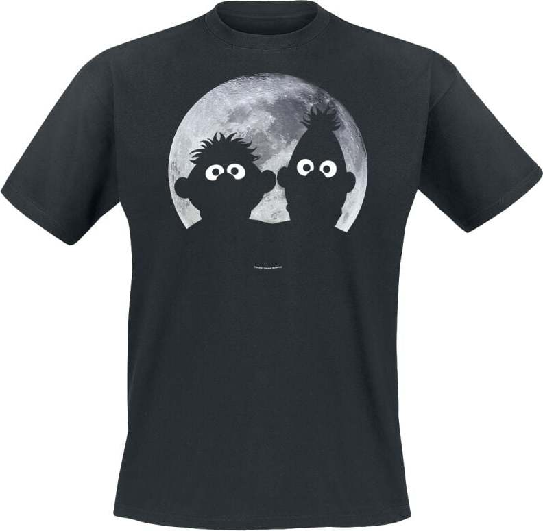 Sesame Street Ernie und Bert - Moonlight Tričko černá - Merchstore.cz