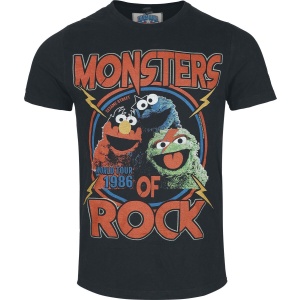 Sesame Street Famous Forever - Monsters Of Rock Tričko černá - Merchstore.cz