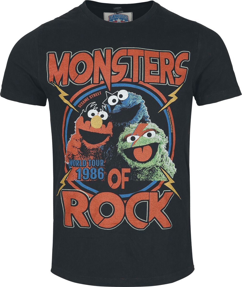 Sesame Street Famous Forever - Monsters Of Rock Tričko černá - Merchstore.cz