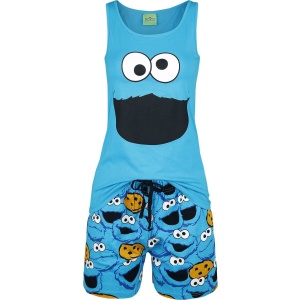 Sesame Street Krümelmonster - Face pyžama modrá - Merchstore.cz