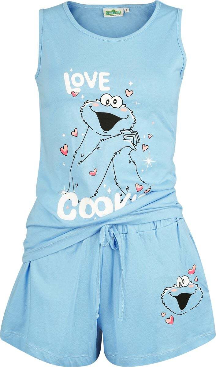 Sesame Street Love Cookie! pyžama modrá - Merchstore.cz