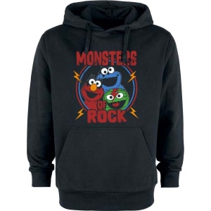 Sesame Street Monsters Of Rock Mikina s kapucí černá - Merchstore.cz