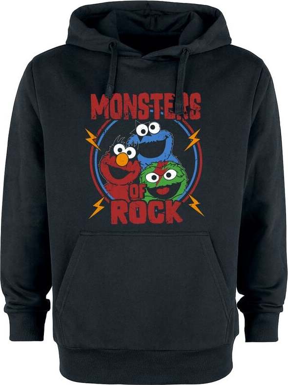 Sesame Street Monsters Of Rock Mikina s kapucí černá - Merchstore.cz