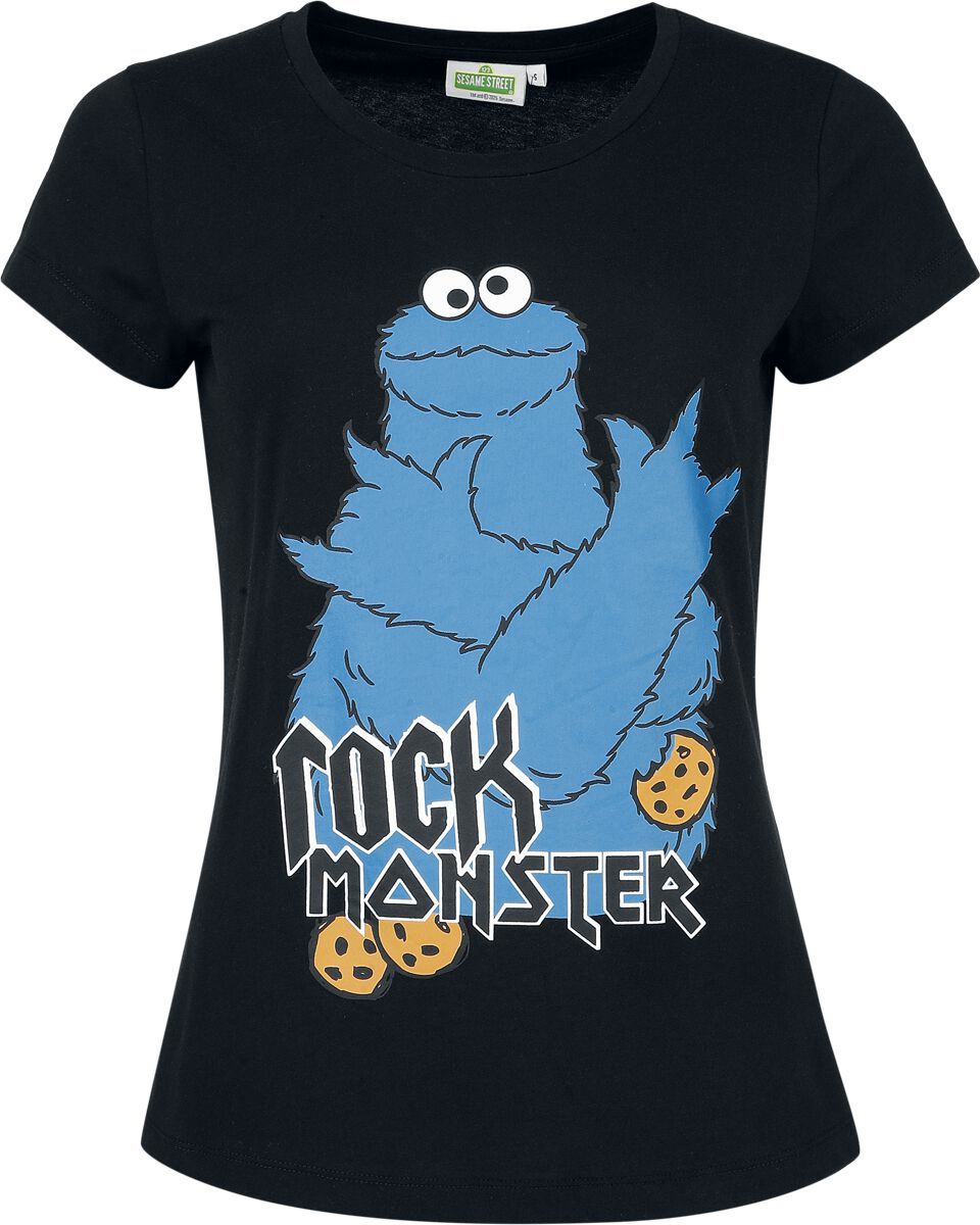 Sesame Street Rock Monster Dámské tričko černá - Merchstore.cz