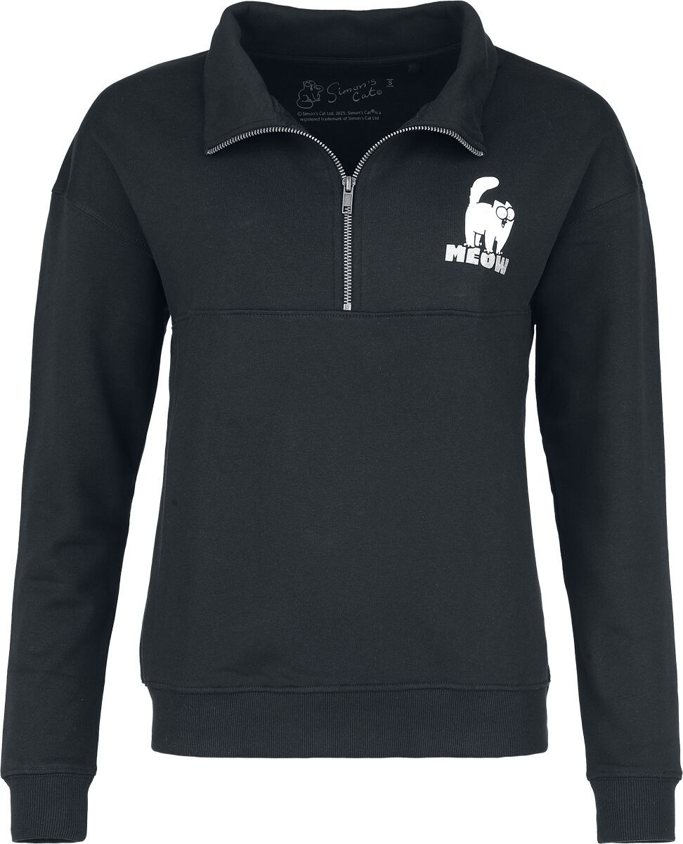 Simon's Cat Pletený svetr se zipem Meow Dámská mikina černá - Merchstore.cz Simon's Cat Pletený svetr se zipem Meow Dámská mikina černá - Merchstore.cz