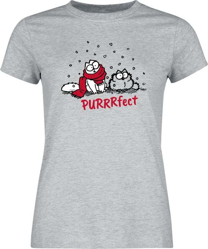 Simon's Cat Purrrfect Dámské tričko prošedivelá - Merchstore.cz