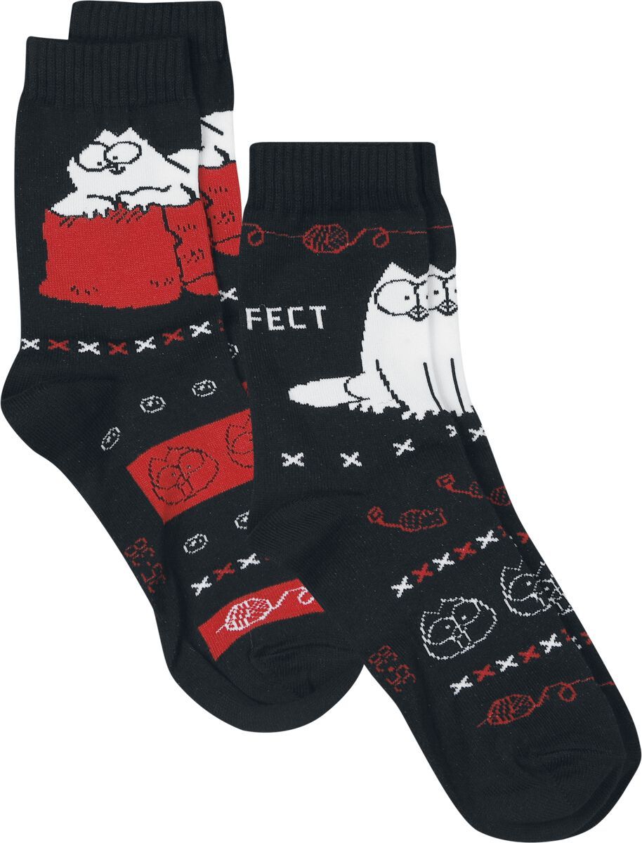 Simon's Cat Simon´s Cat - sada 2 ks Ponožky vícebarevný - Merchstore.cz
