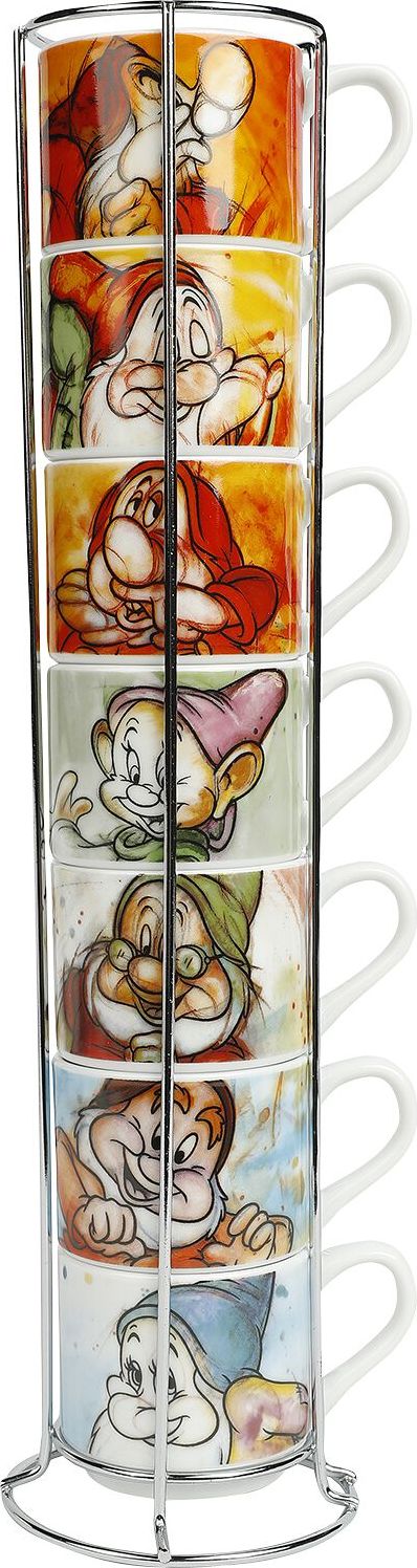 Sněhurka a sedm trpaslíků Espresso hrnky se stojanem The Seven Dwarves Hrnek vícebarevný - Merchstore.cz