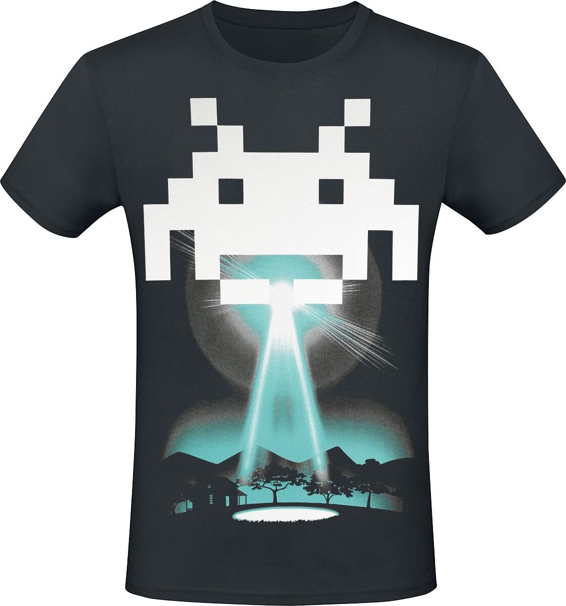Space Invaders Beam Me Up Alien Tričko černá - Merchstore.cz