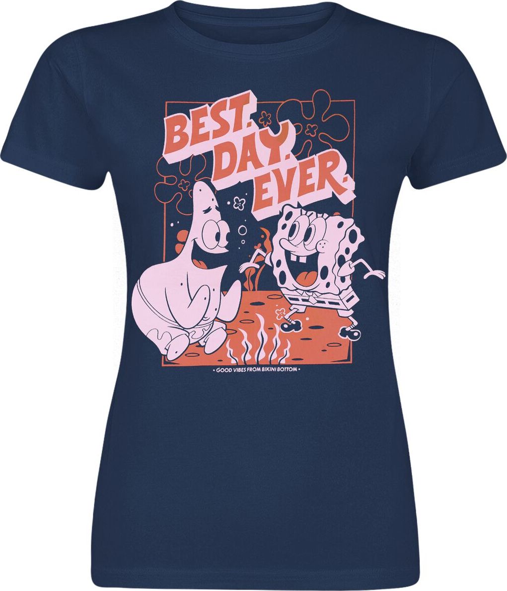 SpongeBob SquarePants Best Day Ever Dámské tričko modrá - Merchstore.cz SpongeBob SquarePants Best Day Ever Dámské tričko modrá - Merchstore.cz