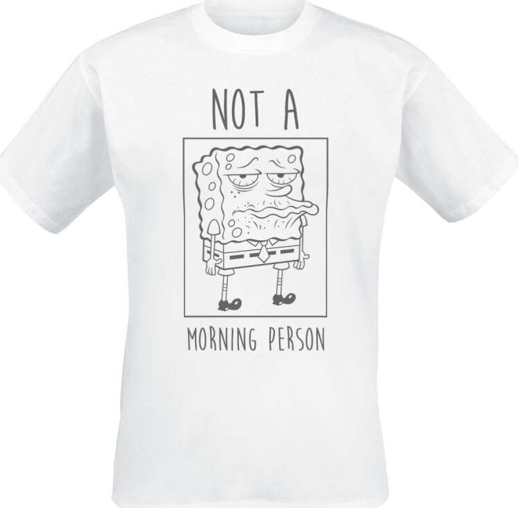 SpongeBob SquarePants Not a morning Person Tričko bílá - Merchstore.cz SpongeBob SquarePants Not a morning Person Tričko bílá - Merchstore.cz