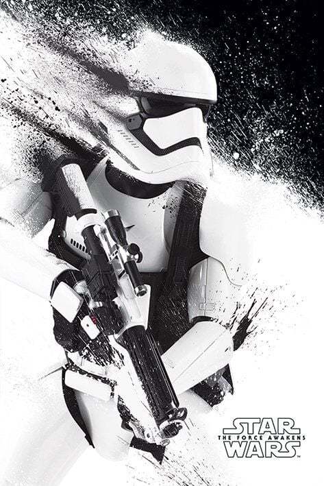 Star Wars Episode VII - Stormtrooper plakát cerná/bílá - Merchstore.cz