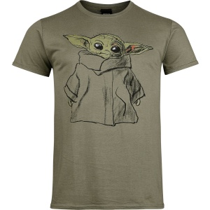 Star Wars Grogu Sketch Tričko zelená - Merchstore.cz
