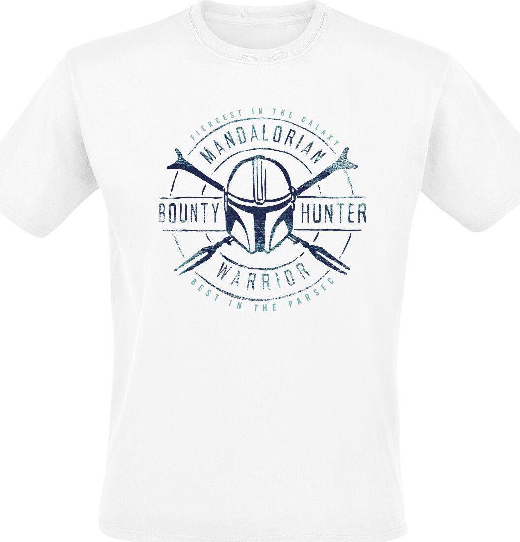 Star Wars The Mandalorian - Bounty Hunter Warrior Tričko bílá - Merchstore.cz