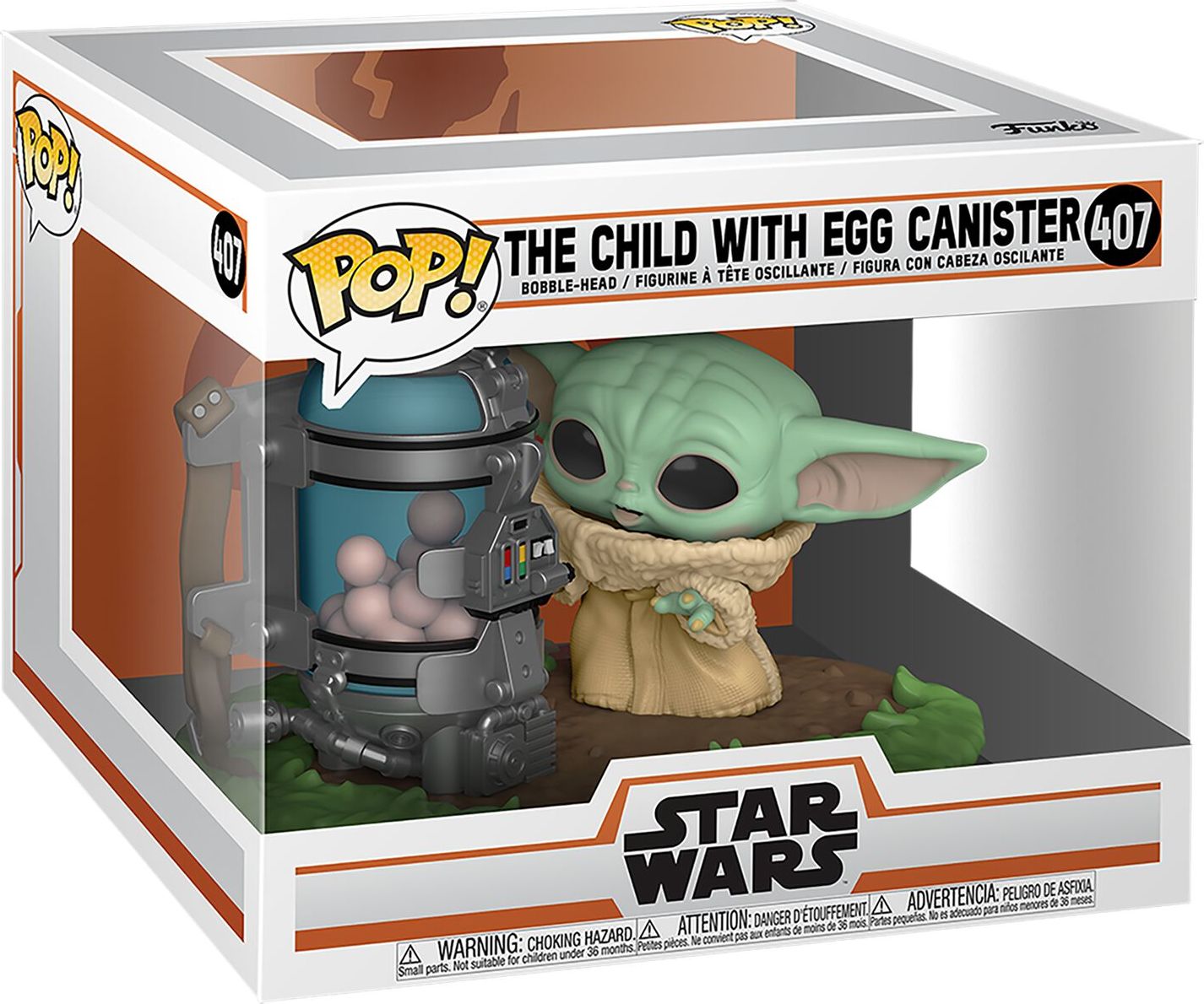 Star Wars Vinylová figurka č.407 The Mandalorian - The Child with Egg Canister (Pop! Deluxe) Sberatelská postava standard - Merchstore.cz