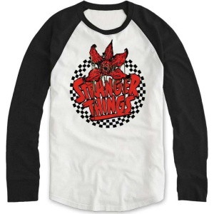Stranger Things Checkered Circle Tričko s dlouhým rukávem bílá/cerná