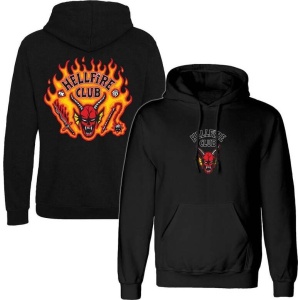 Stranger Things Hellfire Club Flames Mikina s kapucí černá - Merchstore.cz