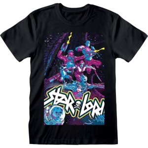 Strážci galaxie Video Game Poster Tričko černá