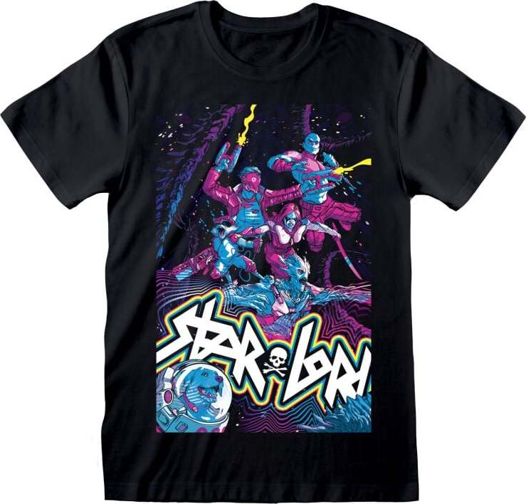 Strážci galaxie Video Game Poster Tričko černá - Merchstore.cz