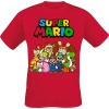 Super Mario Group Shot Tričko červená - Merchstore.cz