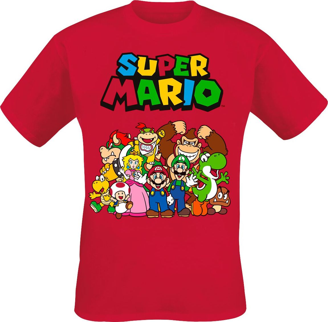 Super Mario Group Shot Tričko červená - Merchstore.cz