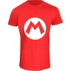 Super Mario Mario Badge Tričko červená - Merchstore.cz